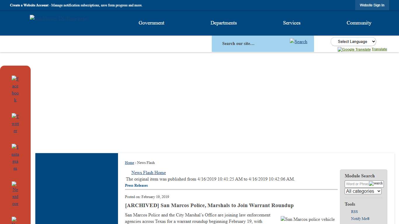 News Flash • City of San Marcos, TX • CivicEngage